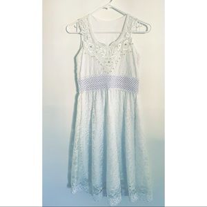 Lace and Crochet Off-White Dress